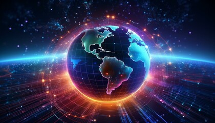 Obraz premium Light bridges cultures across the globe. 