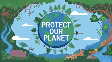 Illustration with the concept of environmental preservation.