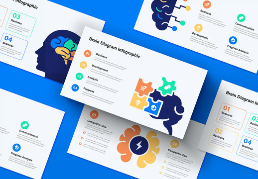 Creative Brain Diagram Infographic Layout Design