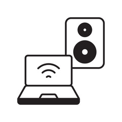 hifi glyph icon with white background vector stock illustration