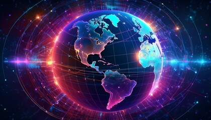 Obraz premium A radiant web connects our planet. 