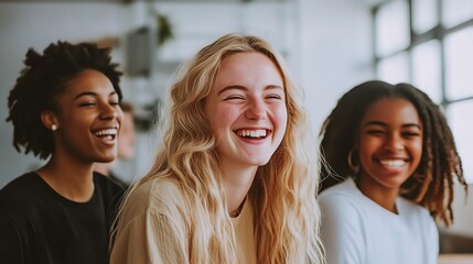 Obraz premium A group of young people laughing together.
