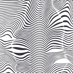 The striped wavy texture is distorted and divided into three vertical parts.
