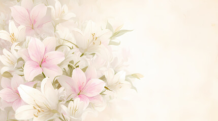 Fototapeta premium Charming Lily Flower Wallpaper in Anime Manga Art Style