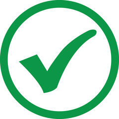 check mark symbolizing a positive response icon. Concept of response options in questionnaires web. Social media elements. Yes Vector isolated transparent background.