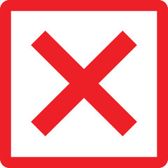 Obraz premium check mark symbolizing a negative response icon set. Concept of response options in questionnaires web. Social media elements. No Vector collection isolated transparent background.