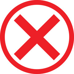 check mark symbolizing a negative response icon set. Concept of response options in questionnaires web. Social media elements. No Vector collection isolated transparent background.