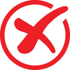 Obraz premium check mark symbolizing a negative response icon set. Concept of response options in questionnaires web. Social media elements. No Vector collection isolated transparent background.