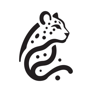 2d leopard logo on white background