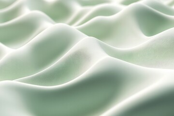 Obraz premium A close-up of the wavy texture on paper, rendered in 3D with subtle gradients and a soft green hue. 
