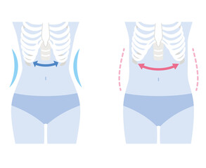 開いた肋骨　閉じた肋骨