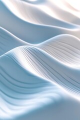 A close-up of the wavy texture on paper, rendered in 3D with subtle gradients and a soft blue hue. 