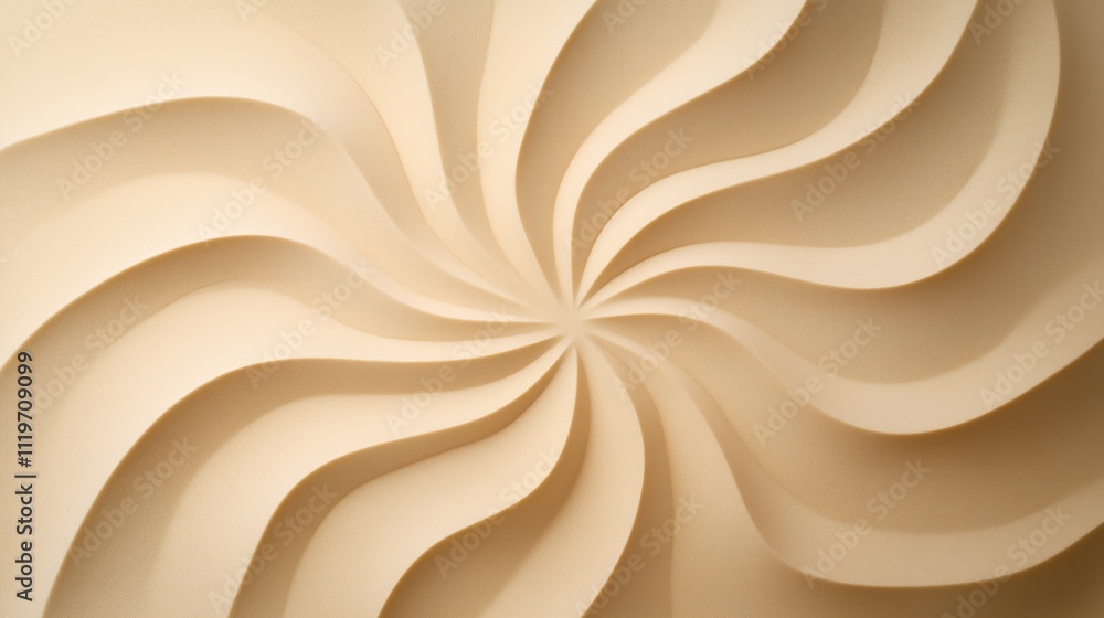 Poster elegant swirl design in soft beige tones creating a soothing visual effect in a minimalist style