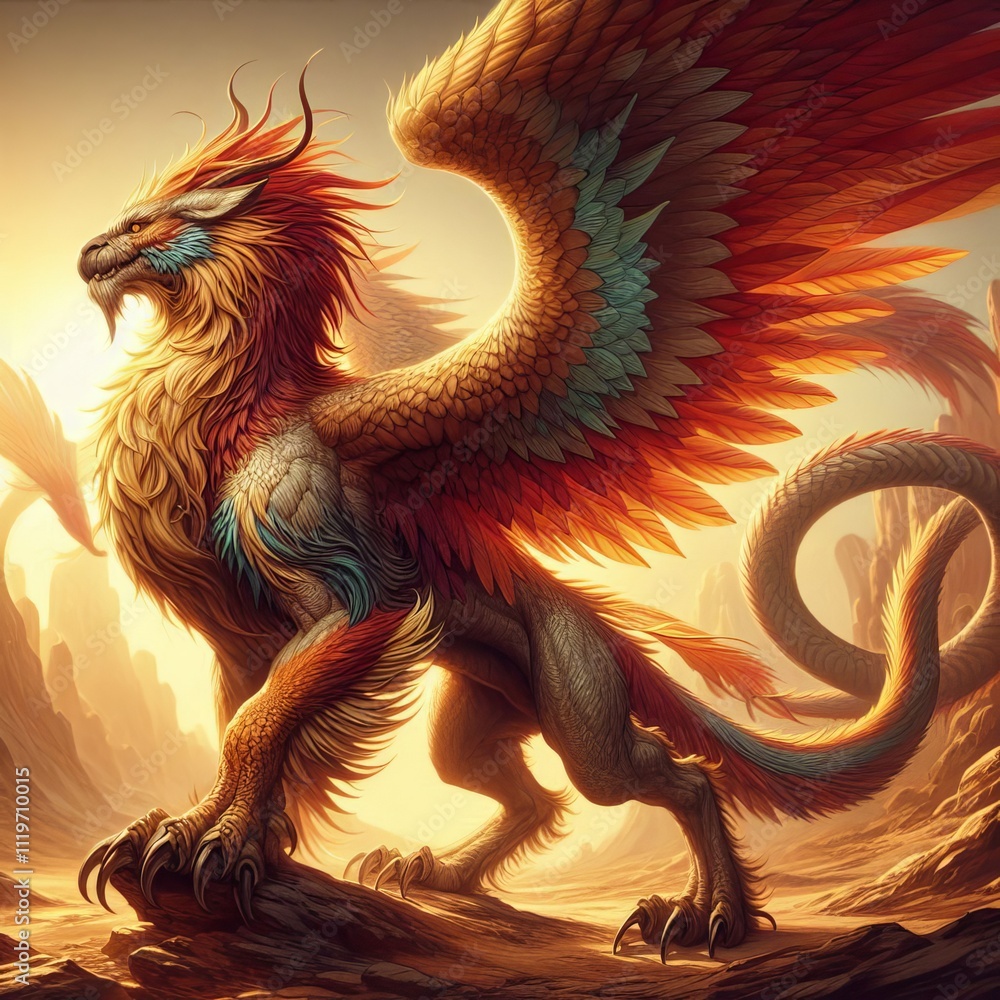 Poster manticorephoenix a manticore with the regenerative abilities of