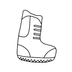 Winter snow boots hand drawn vector sketch