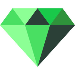 Green diamond icon. green gem