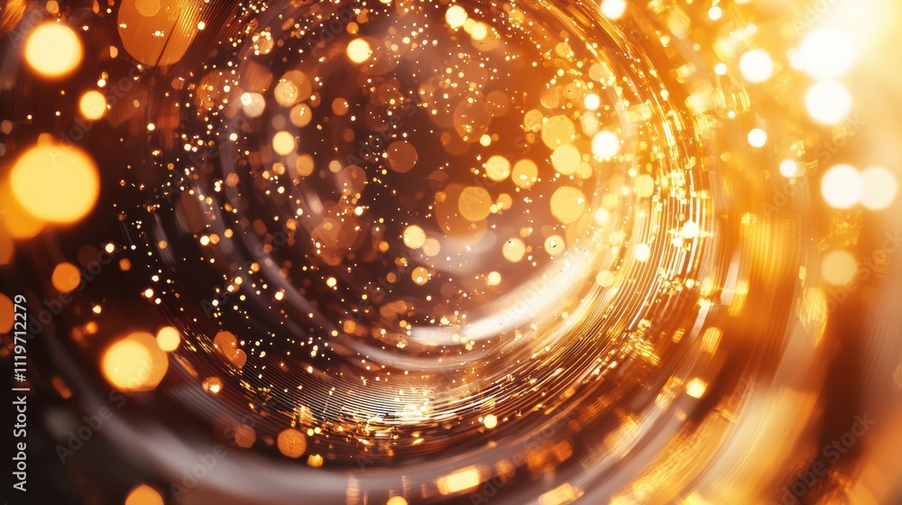 Poster artistic perspectives golden bokeh effects in a dynamic studio environment