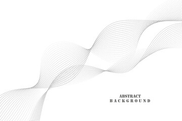 Abstract vector modern background with grey wavy lines and particles. EPS10	