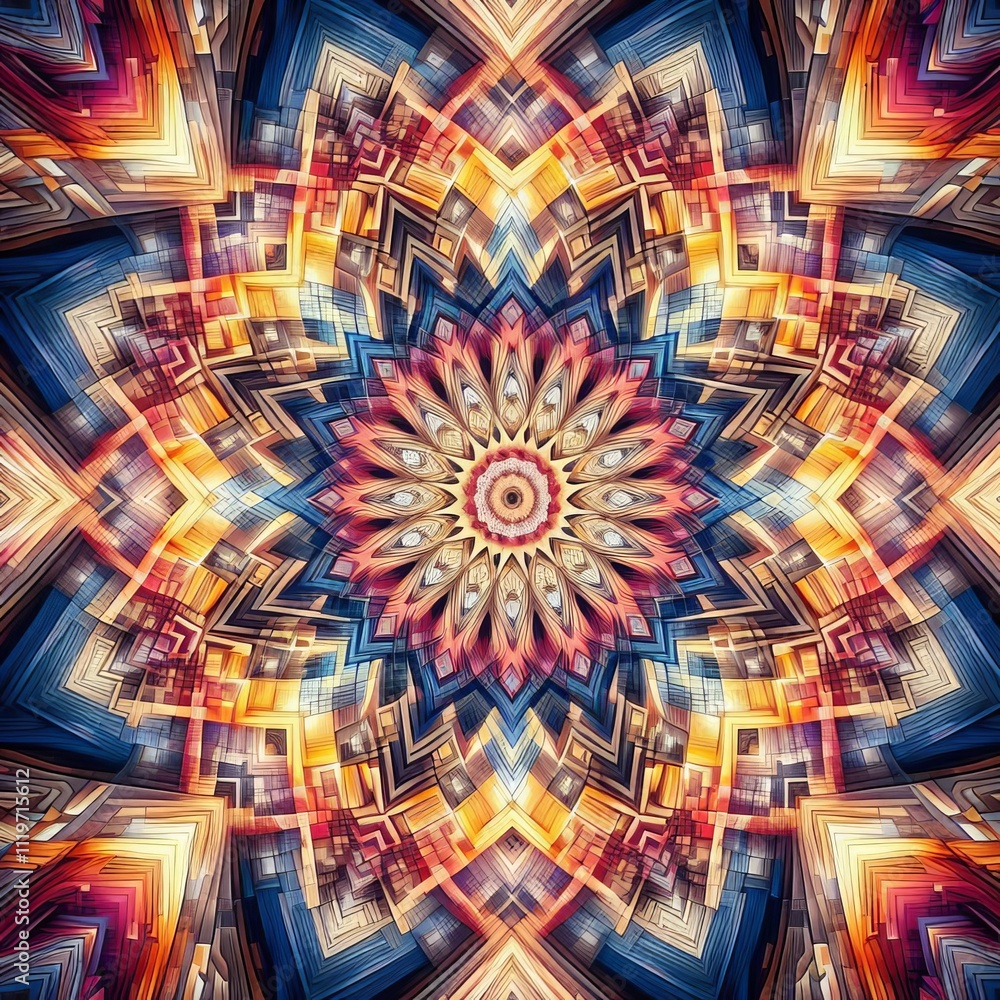 Poster motion kaleidoscope patterns that appear to move or change when