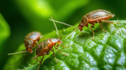 Fototapeta premium Insect Damage in Garden Plants: Macro Photography