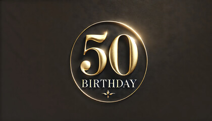 Happy 50th birthday card black