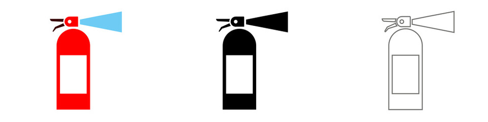fire extinguisher vector pictogram sign icon symbol ui and ux design, glyphs and stroke line	
