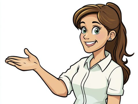Professional Woman Vector Illustration with Gesture