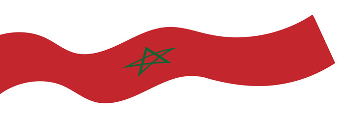 Morocco flag wavy abstract background. Kingdom of Morocco  national flag vector illustration