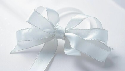 Naklejka premium white gift bow with ribbon