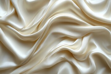 Obraz premium Luxurious Ivory Satin Fabric with Graceful Folds