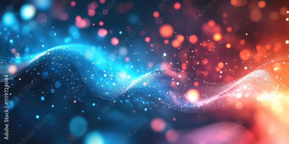 Aufkleber Abstract Colorful Background with Sparkles and Light Bokeh Effects for Creative Designs and Artistic Projects