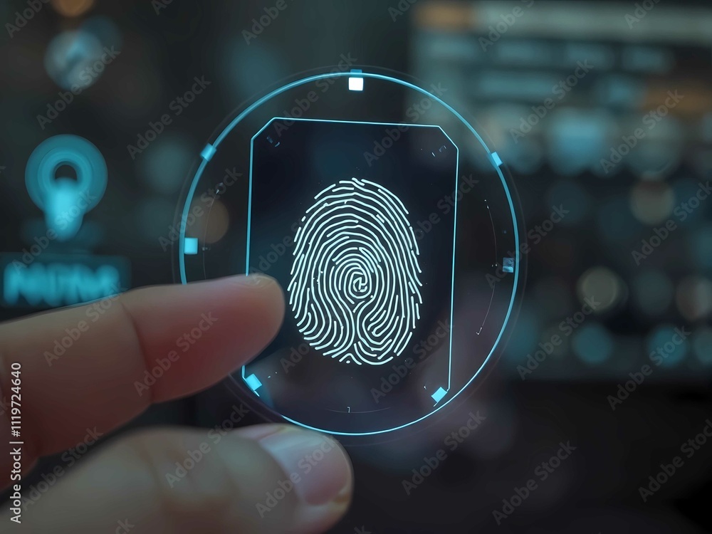 Poster biometric identification with virtual authentication, intelligent security system for safe and secur