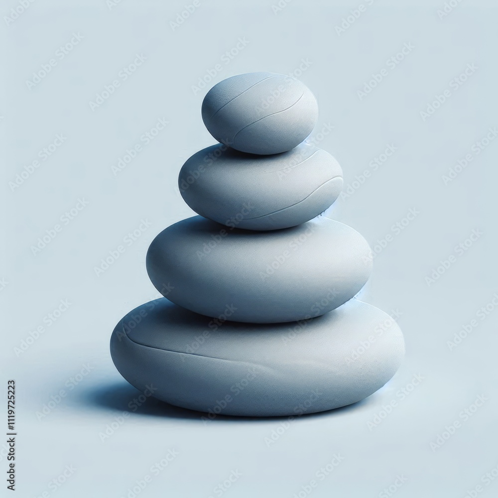 Poster pebble stack three rounded shapes each smaller than the last sta