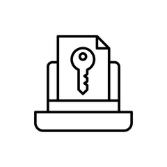 Keyword research outline icons, minimalist vector illustration ,simple transparent graphic element .Isolated on white background