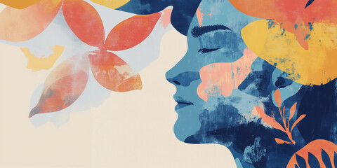 Woman’s head, confusion, dementia or depression, mental health.