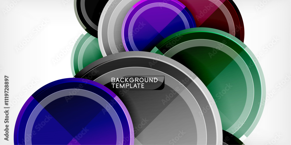 Aufkleber Minimal geometric abstract background. Circle triangle design