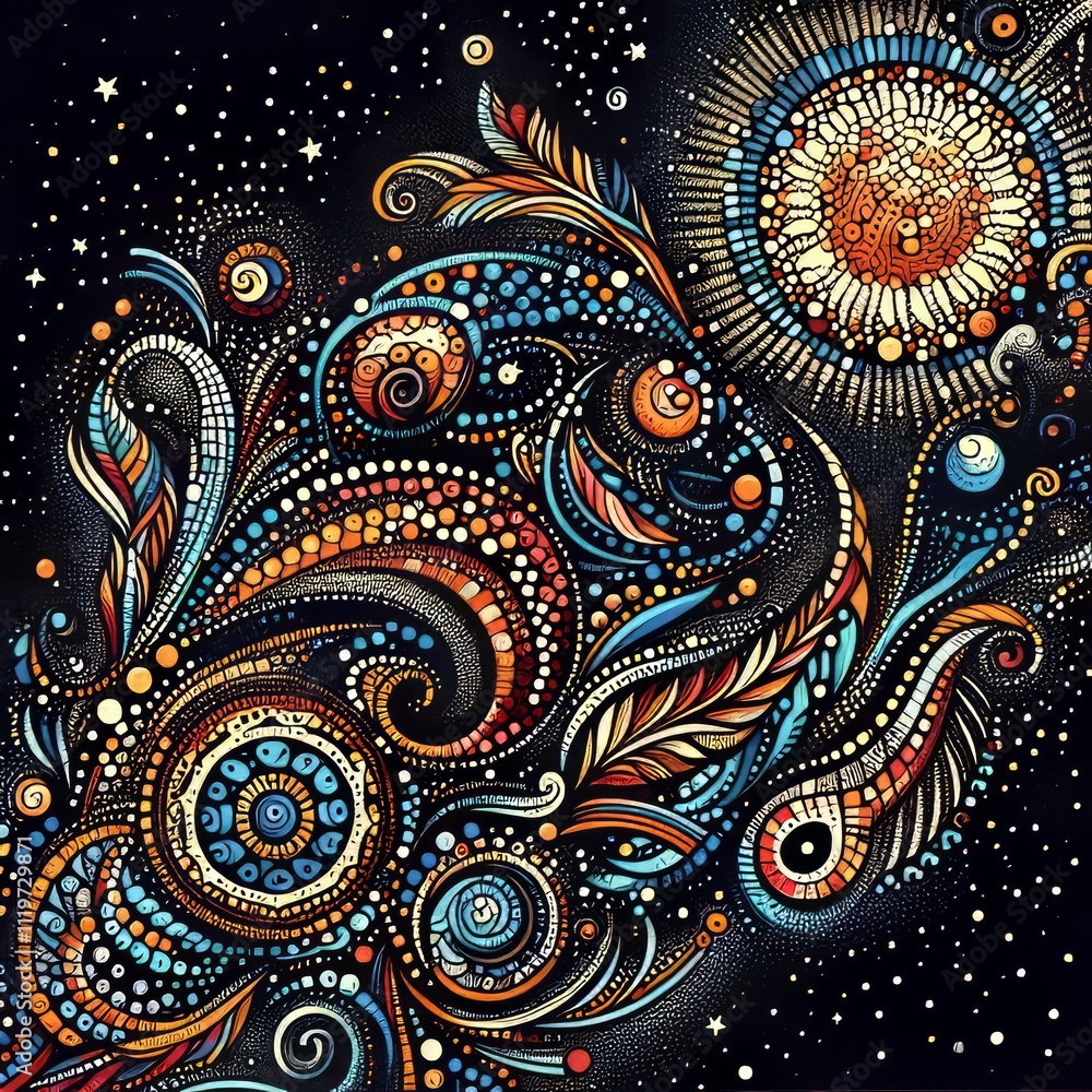 Poster pointillism effect a doodle created using only dots varying in s