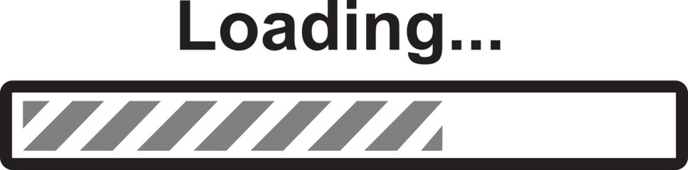 Loading bar icon. Loading bar progress icon, load sign vector illustration isolated on transparent backgrounds. System software update and upgrade concept load sign. Download progress icon.