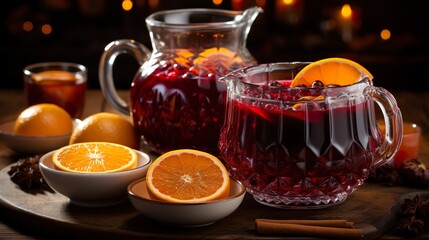 mulled wine with spices HD 8K wallpaper Stock Photographic Image