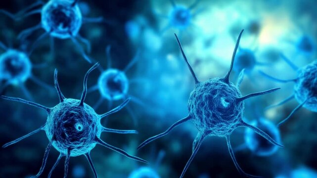 3D Illustration of Moving Bacteriophage