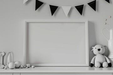 baby room photo frame mockup image