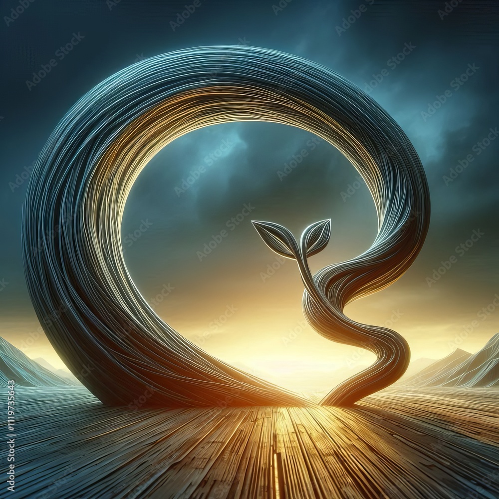 Poster resilience abstract shapes bending but not breaking symbolizing