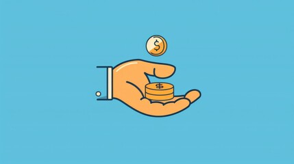 Icon of a hand holding coins