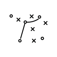 Simple strategy line icon. Stroke pictogram. Vector illustration isolated on white background. Premium quality symbol.