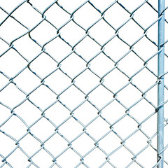 Fototapeta premium Chain link fence, cut out isolated on white background.