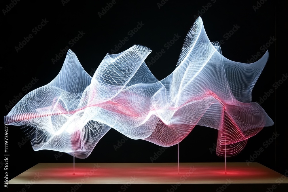 Poster abstract light waves in motion showcasing vibrant colors and fluid patterns for creative backgrounds