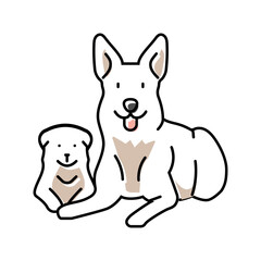 puppies dog color icon vector. puppies dog sign. isolated symbol illustration