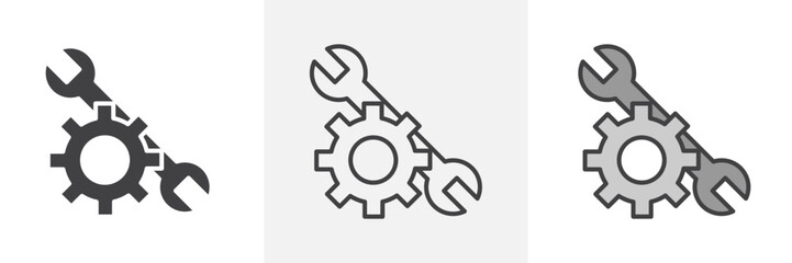 Repair icon collection in black and colored style.