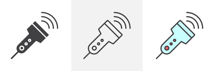 Ultrasound icon collection in black and colored style.