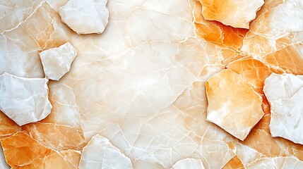 Image of a luxurious golden white marble background with stunning veining, creating a beautiful and elegant pattern design that exudes sophistication and class.